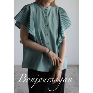 bonjoursagan ボンジュールサガン　プリーツスリーブシャツ(Tシャツ(半袖/袖なし))