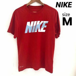 ナイキ(NIKE)のNIKE Tシャツ DRI-FIT オレンジカラー デカロゴ M(Tシャツ/カットソー(半袖/袖なし))