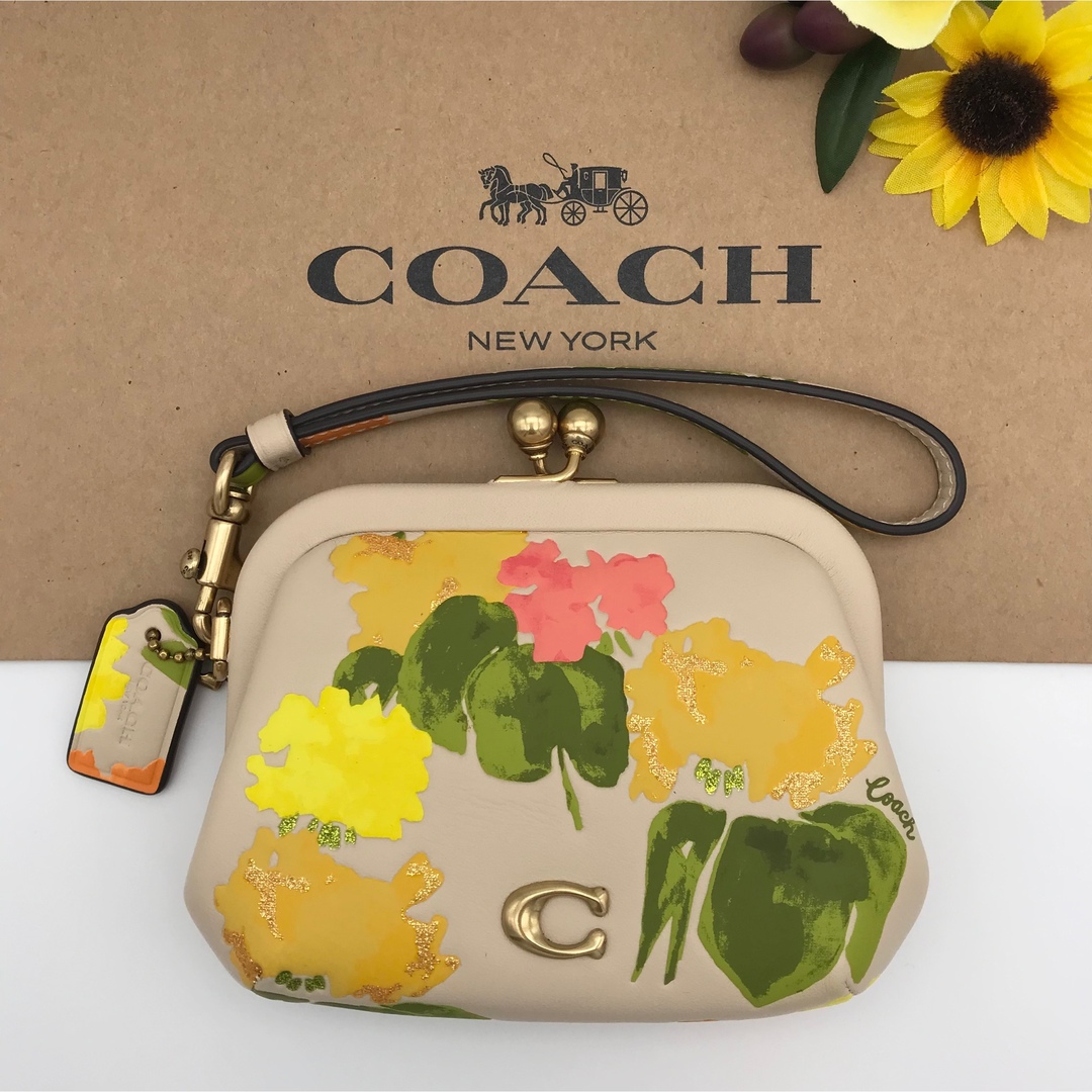 COACH ★大人気★ キスロック コインパース フローラルプリント 花柄 新品