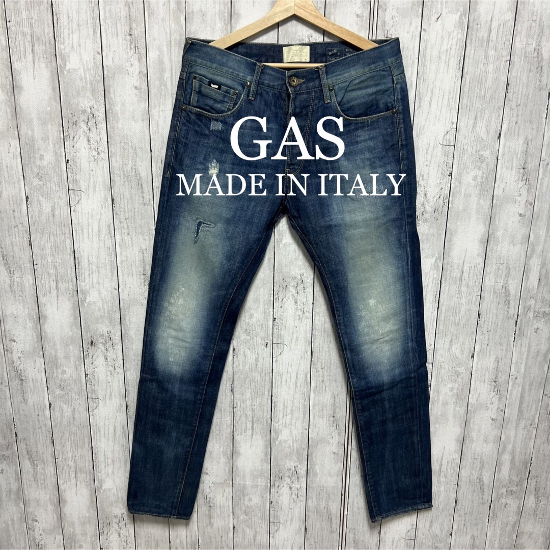 GAS denim メンズ 5ポケットスリムジーンズ MADE IN ITALY