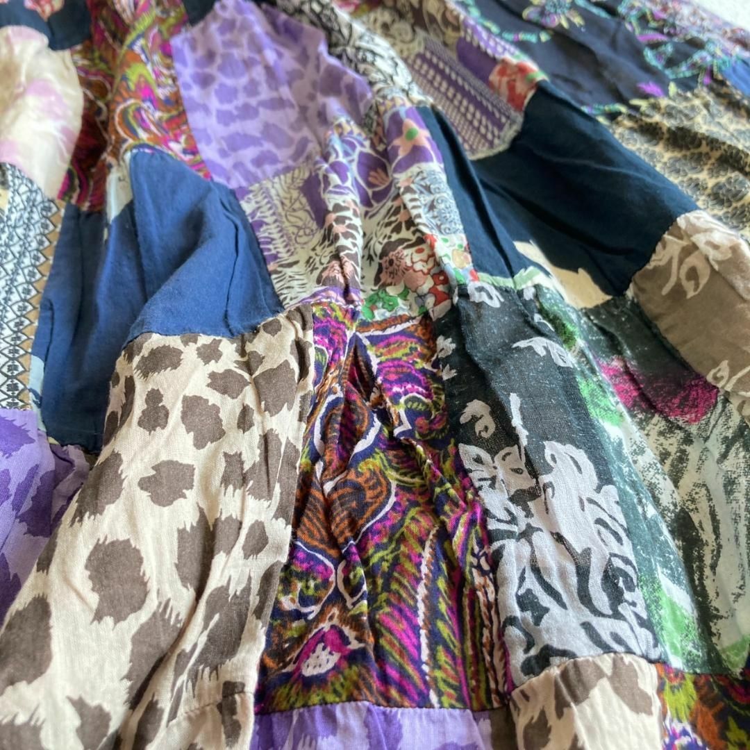 hb(エイチビー)の【希少♡】　エイチビー　エスニックアジアン　レトロロングスカート　マルチカラー レディースのスカート(ロングスカート)の商品写真