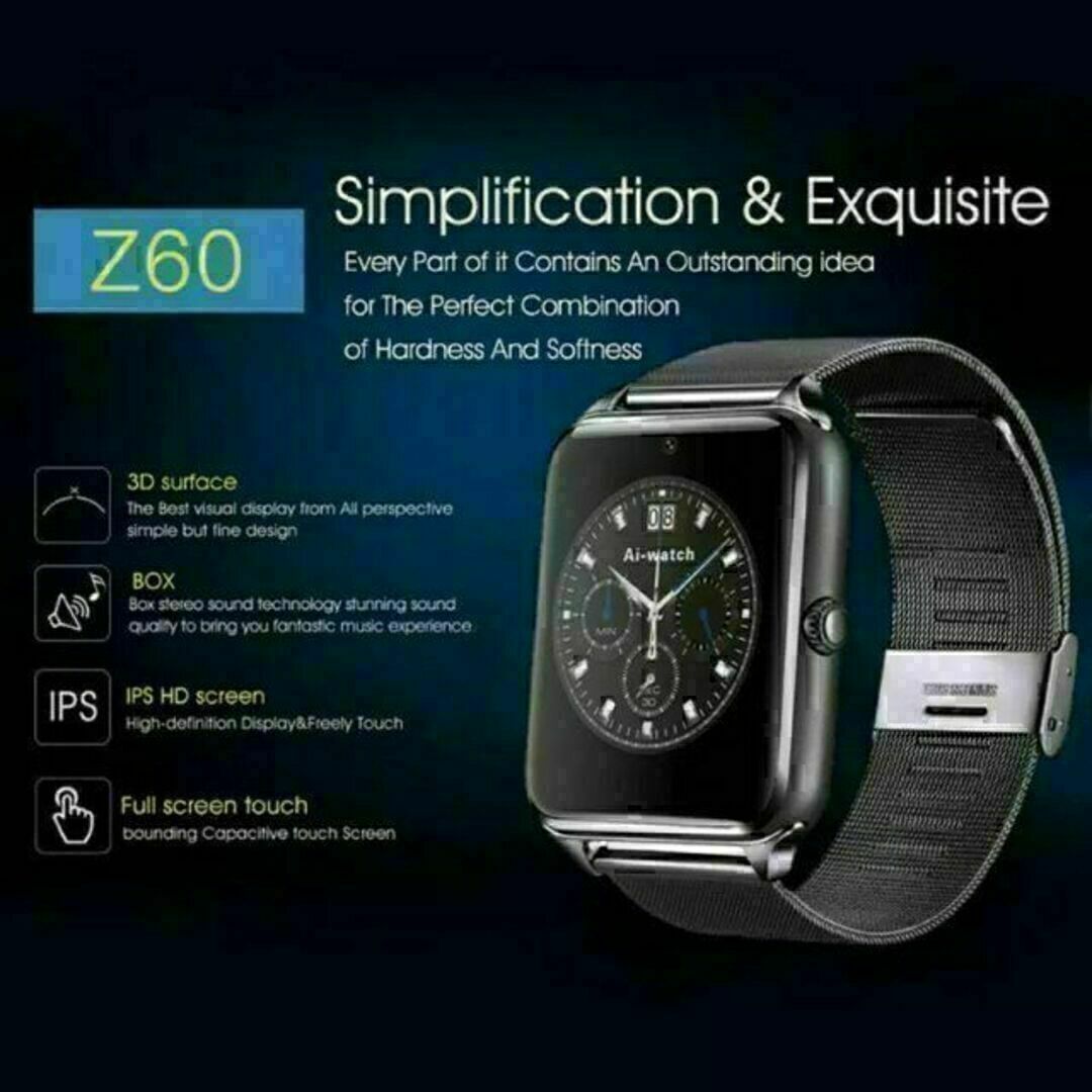 Z60 スマートウォッチ 　最安　多機能 　ギフト　金　スポーツ　おすすめ メンズの時計(腕時計(デジタル))の商品写真