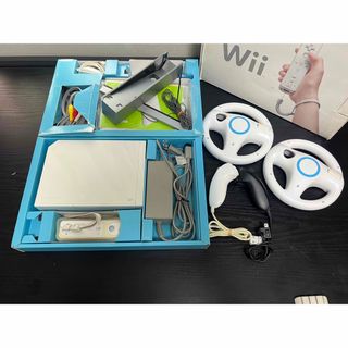 ウィー(Wii)のWii RVL-001 (JPN) パーツ 本体 ハンドルとヌ付き ンチャク(家庭用ゲーム機本体)