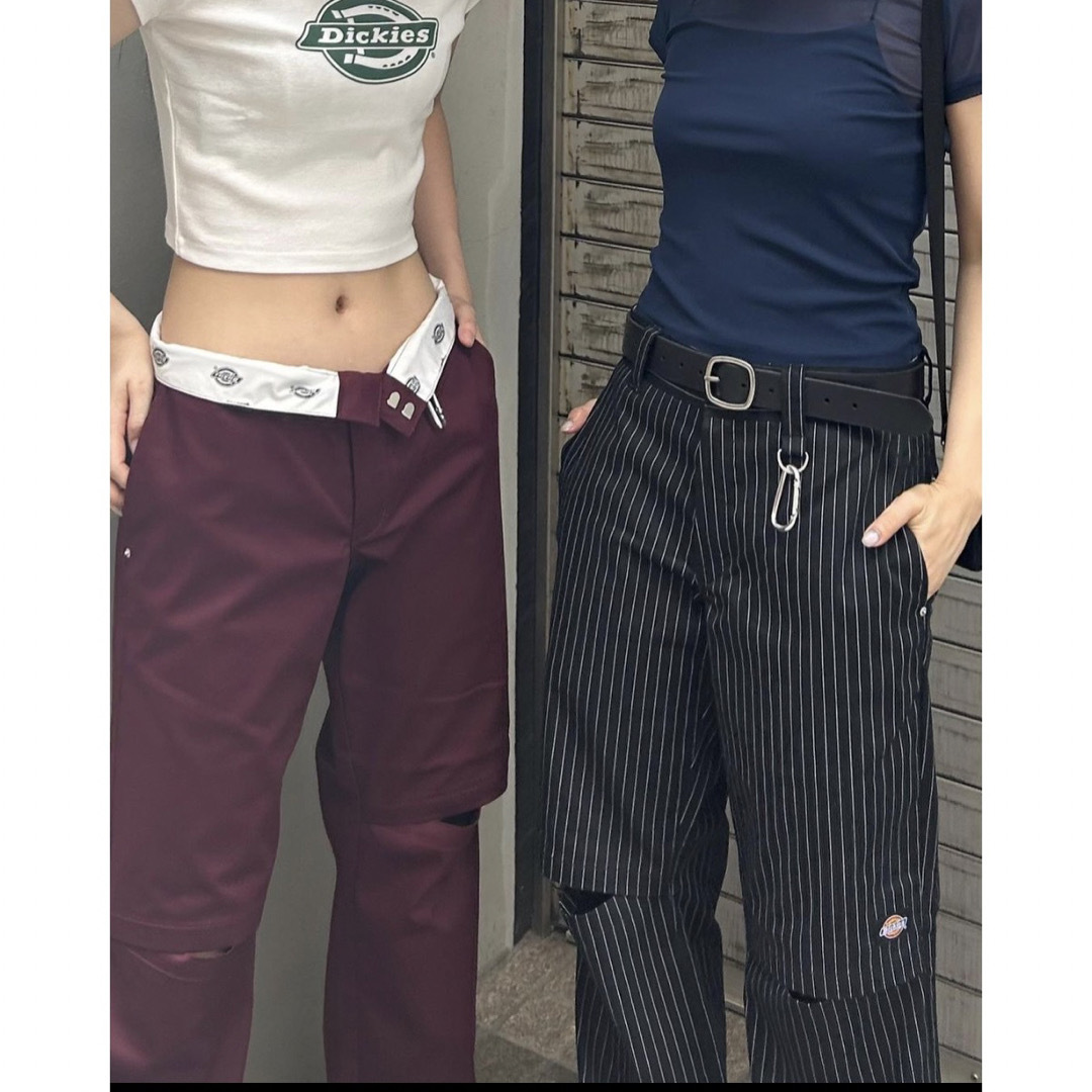 moussy - MOUSSY×DICKIES（R）KNEE SLIT パンツ♡ストライプの通販 by 