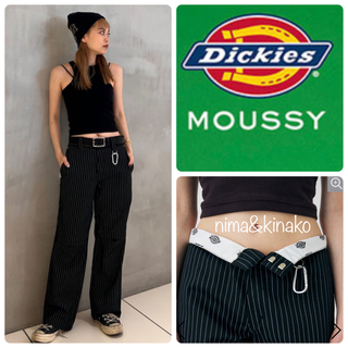マウジー(moussy)のMOUSSY×DICKIES（R）KNEE SLIT パンツ♡ストライプ(ワークパンツ/カーゴパンツ)