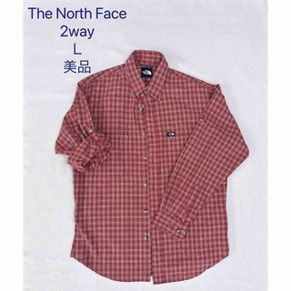 ザノースフェイス(THE NORTH FACE)のTHE NORTH FACE   2way ロゴチェックシャツ　Ｌ　美品(シャツ)