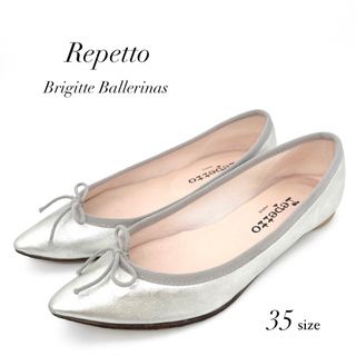 レペット(repetto)の✨美品✨ レペット 22cm バレエシューズ シルバー ブリジット 35(バレエシューズ)