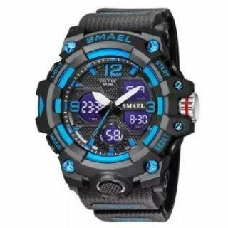 SMAEL 8008 スポーツウォッチ（ブラック・ブルー）(腕時計(デジタル))