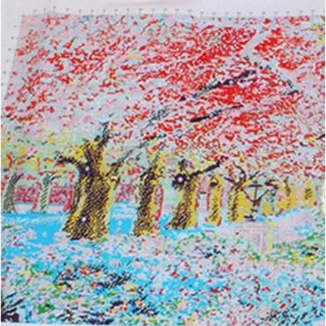 刺繍 クロスステッチ 図案印刷 インテリア 花見　大作　桜公園　150ｘ66cm