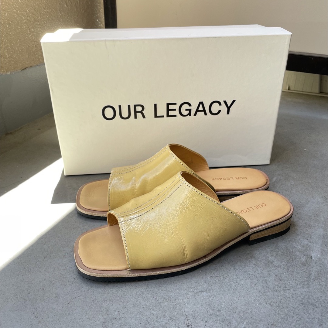 OUR LEGACY SLIDE レザーミュールサンダル YELLOW