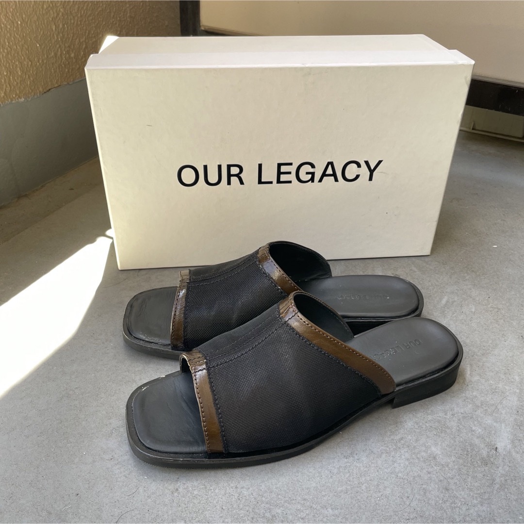 OUR LEGACY SLIDE レザーミュールサンダル BLACKサンダル