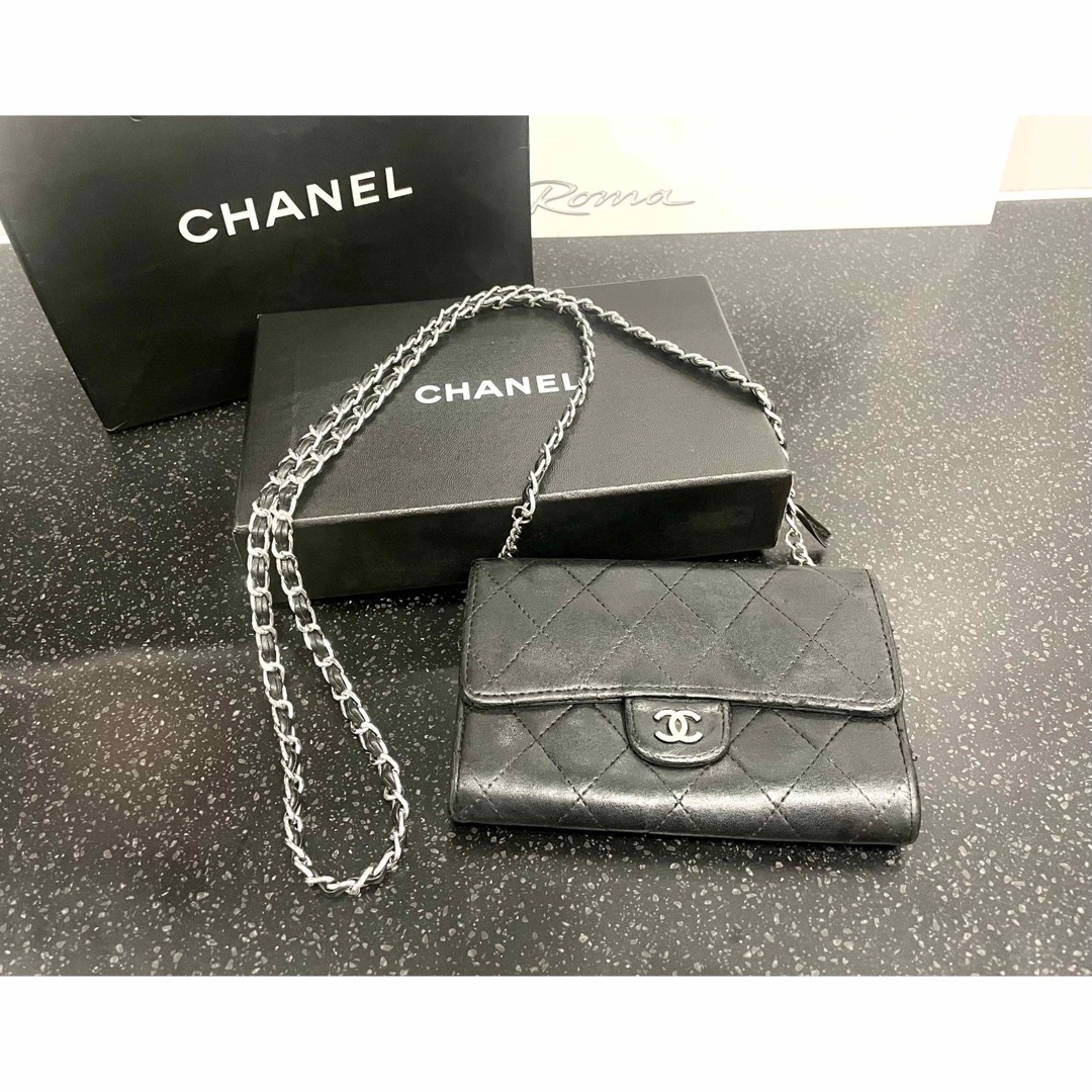 値下げ CHANEL シャネル チェーンウォレット 財布 斜めがけ マトラッセ-