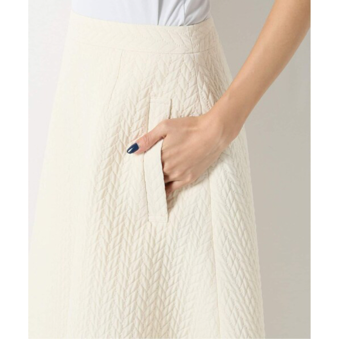 IENA キルティングジャガードスカート　ホワイト38サイズ