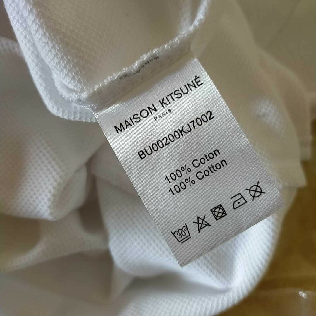 残少 新品 S メゾンキツネ ダブルフォックス 半袖ポロシャツ / ホワイト