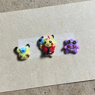 ポケモン(ポケモン)の3dネイルパーツ　オーダー確認用　【お祭りピカチュウ　ゲンガー　痛ネイル】(デコパーツ)