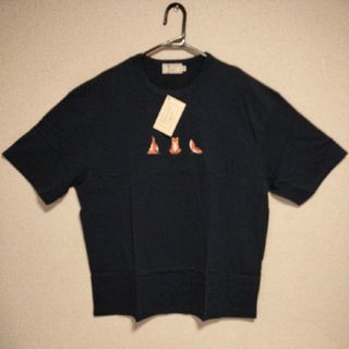 メゾンキツネ(MAISON KITSUNE')の新品未使用 M メゾンキツネ Tシャツ 半袖 YOGA FOX ヨガフォックス(Tシャツ/カットソー(半袖/袖なし))