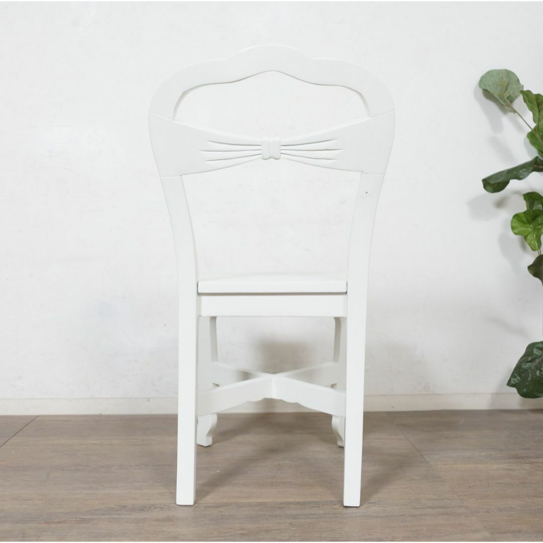 アウトレット ヨーロピアン調　白家具　チェアー　リボンデザイン  インテリア/住まい/日用品の椅子/チェア(その他)の商品写真
