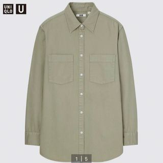 ユニクロ(UNIQLO)のダブルポケットオーバーサイズシャツ（長袖）(シャツ/ブラウス(長袖/七分))