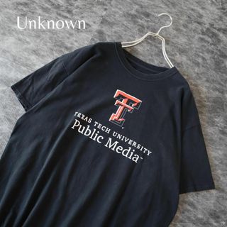 アートヴィンテージ(ART VINTAGE)の【Unknown】TEXAS TECH バスケ ロゴ プリント Tシャツ 黒(Tシャツ/カットソー(半袖/袖なし))