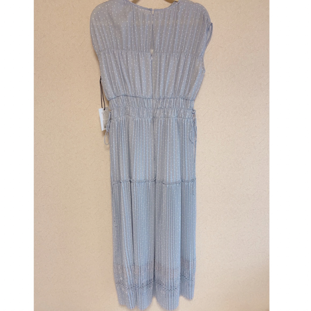 Pin Dot Pleated Long Dress☆ハーリップトゥ