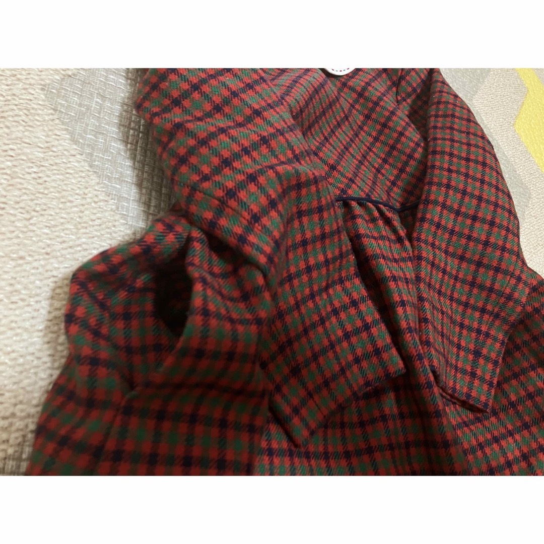 未使用ファミリア 裏地付きチェックワンピース 秋冬