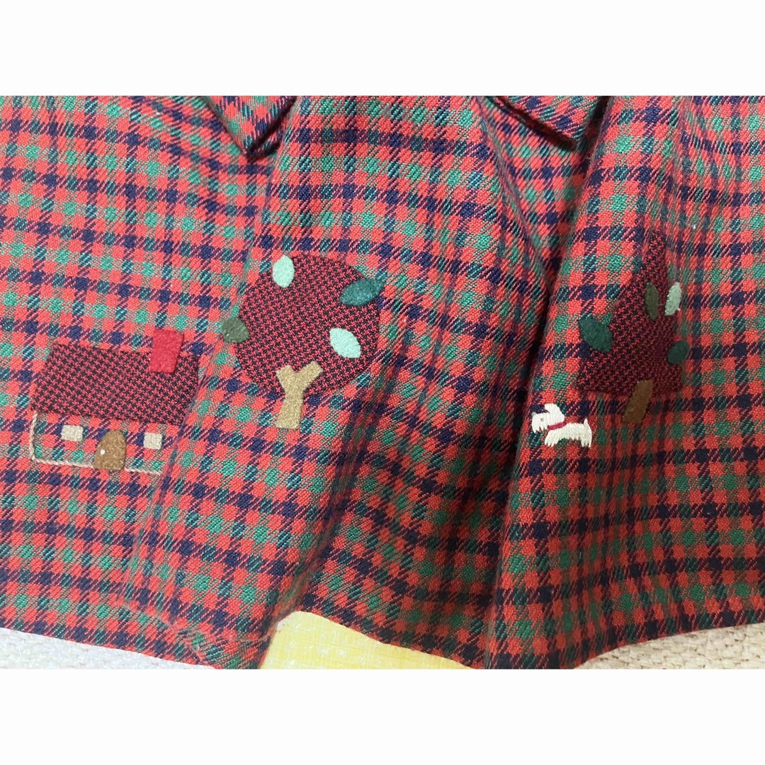 未使用ファミリア 裏地付きチェックワンピース 秋冬