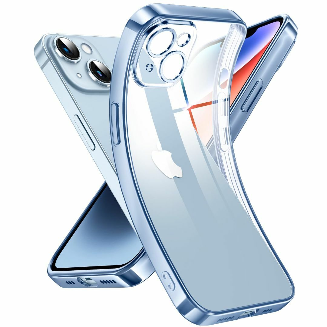 【色: 青】Supdeal クリスタル クリアな電話ケース対応iPhone 14