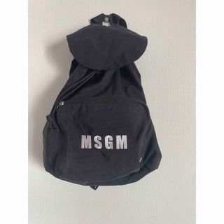 早い者勝ち！！週末限定値下げ　MSGM  ロゴ　リュックサック　ブラック