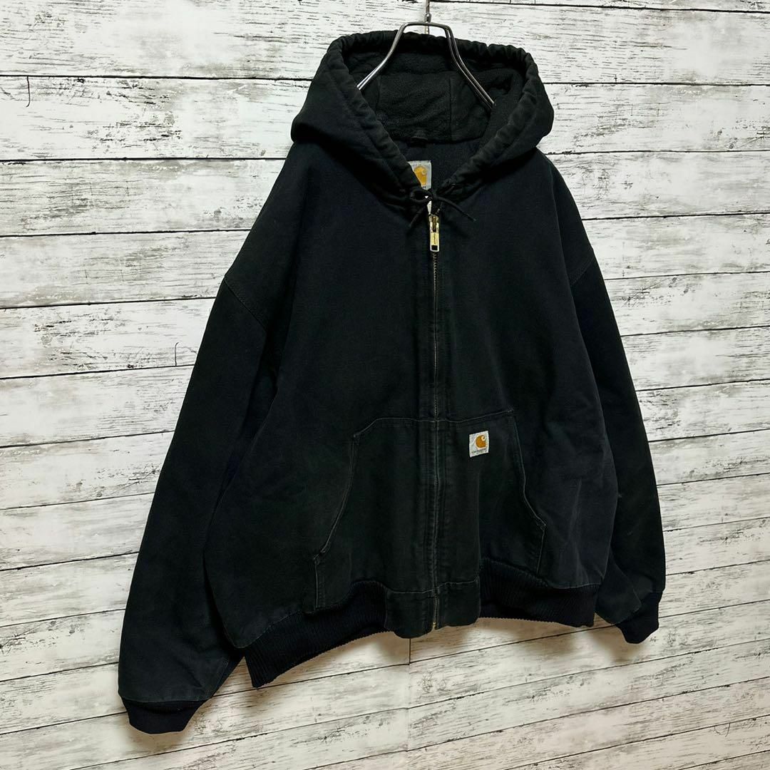 希少2XL】カーハート☆ロゴタグ 中綿キルティングダック地アクティブ