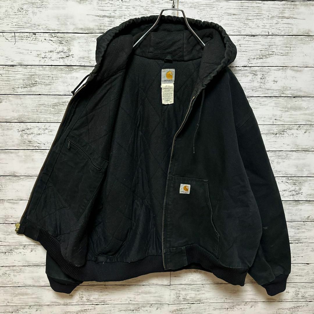 希少2XL】カーハート☆ロゴタグ 中綿キルティングダック地アクティブ