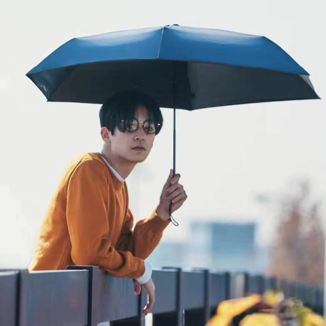 【色: ネイビー】折り畳み日傘 超軽量161g 晴雨兼用 99.9％以上UVカッ 4