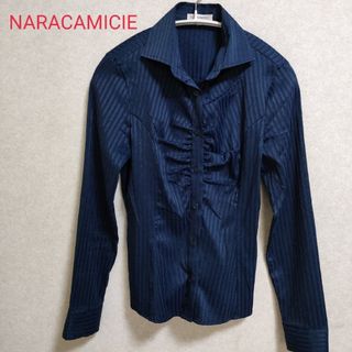 ナラカミーチェ(NARACAMICIE)のNARACAMICIE ナラカミーチェ　ブラウス　ストライプ　ネイビー(シャツ/ブラウス(長袖/七分))