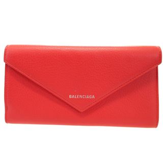 ◎◎BALENCIAGA バレンシアガ PAPIER ペーパー 長財布 499207 レッド x シルバー