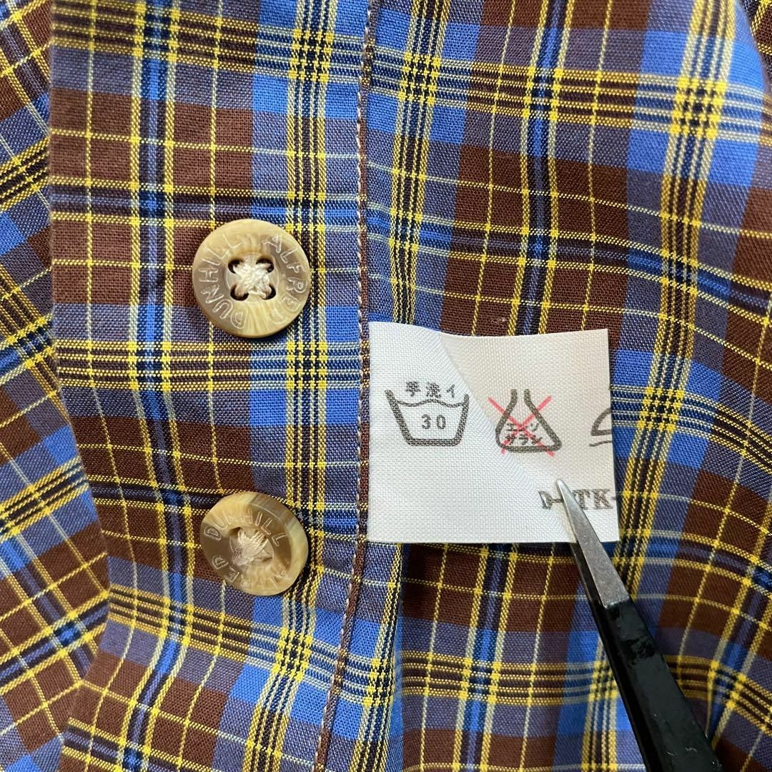 Dunhill - ダンヒル ポケット付き イタリア製 刺繍ロゴ チェック柄