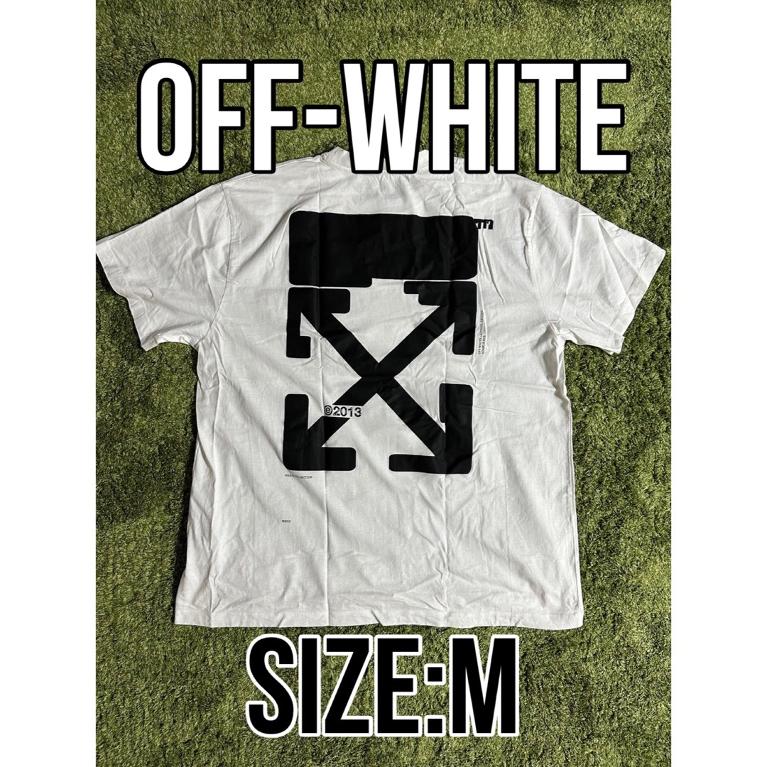 本物 M オフホワイト ロゴ Tシャツ OFF WHITE 3M