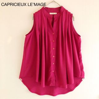 カプリシューレマージュ(CAPRICIEUX LE'MAGE)の375カプリシューレマージュ華やかマゼンダピンクとろみタックゆったりブラウス(シャツ/ブラウス(半袖/袖なし))