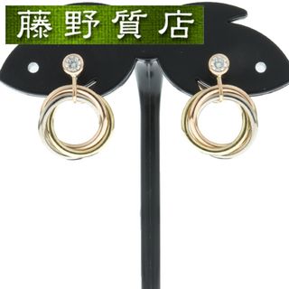 カルティエ(Cartier)の（美品）カルティエ CARTIER トリニティ ダイヤ ピアス K18 WG × PG × YG × ダイヤ スリーカラー B8043200 証明書 9043(ピアス)