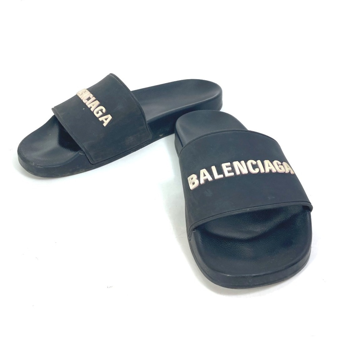 バレンシアガ BALENCIAGA 3Dロゴ プールサンダル バイカラー 靴 シャワーサンダル プールサンダル サンダル ラバー ブラック
