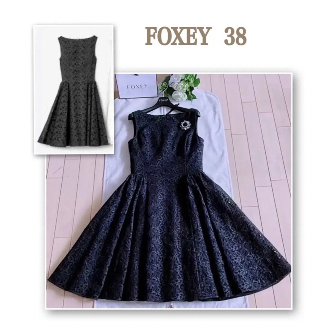 【未使用級】FOXEY フォクシー Dress NERINE アイレット刺繍