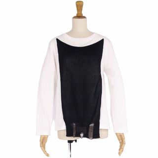 ワイズ(Y's)のワイズ Y's Yohji Yamamoto Tシャツ カットソー ロングスリーブ 無地 トップス レディース YQ-K61-045 2(M相当) ホワイト/ブラック(Tシャツ(半袖/袖なし))