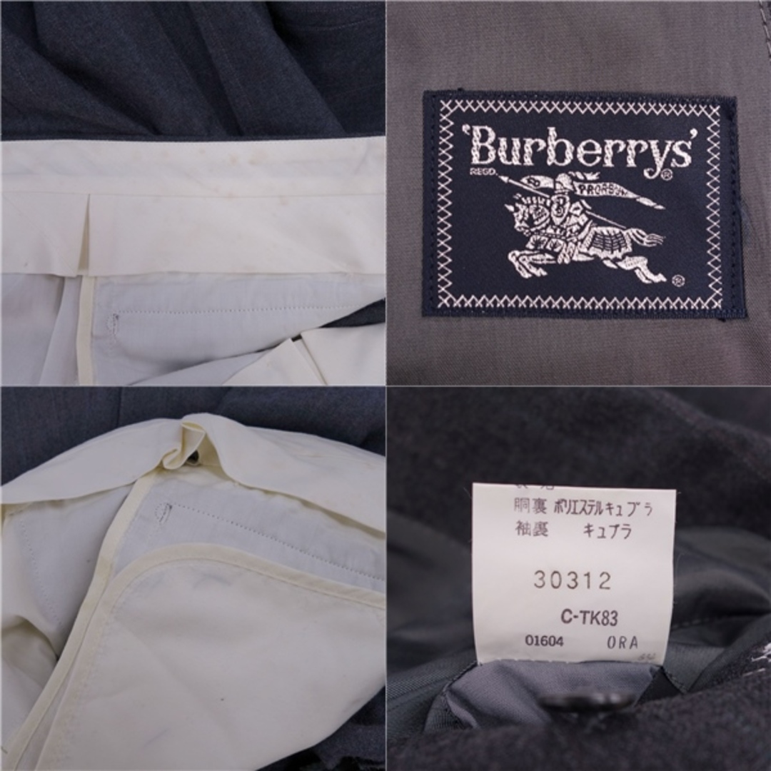 Vintage バーバリー Burberrys セットアップ スーツ ジャケット スラックス ウール メンズ 88-76-160(S相当) グレー