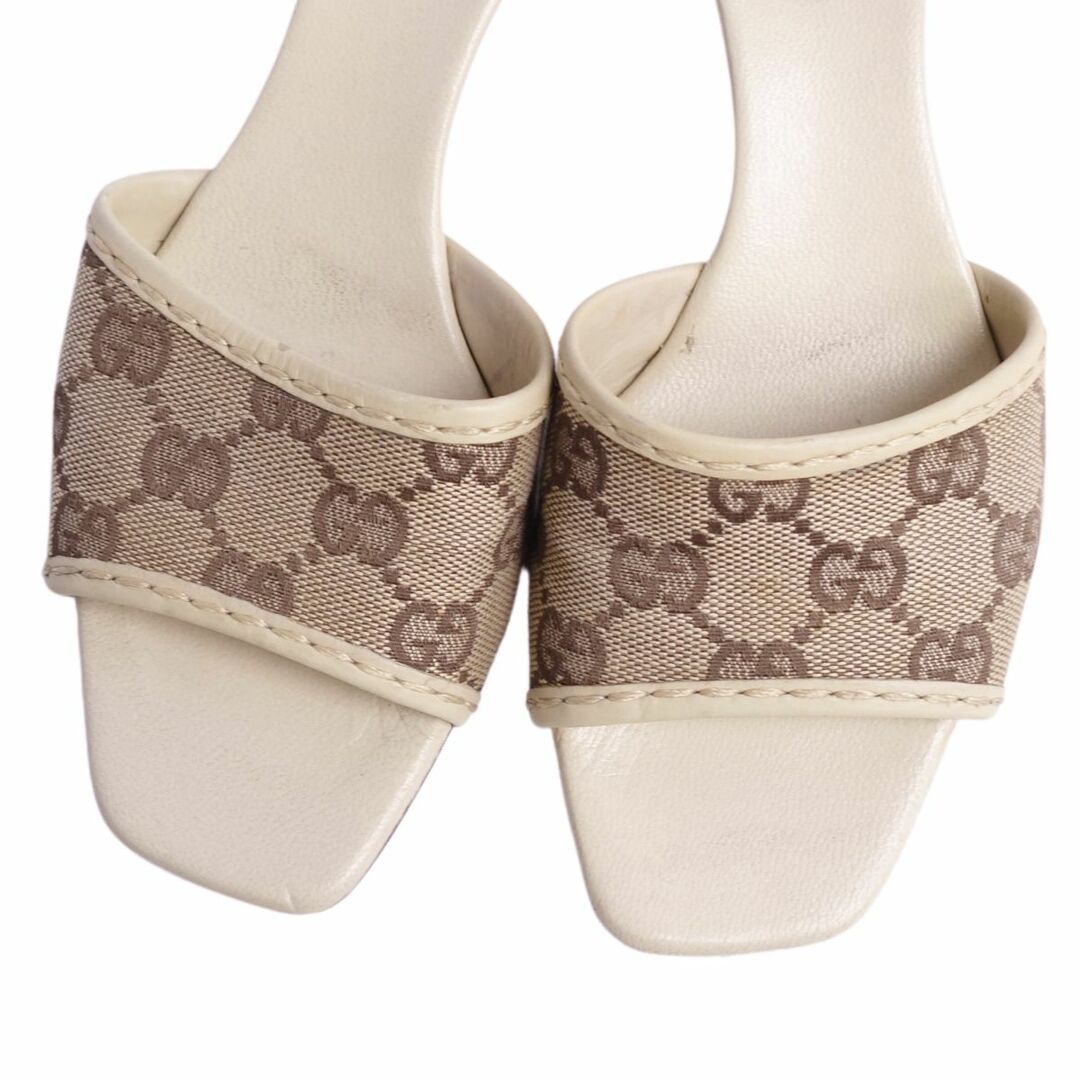 Gucci - グッチ GUCCI サンダル ミュール ヒール GGロゴ キャンバス