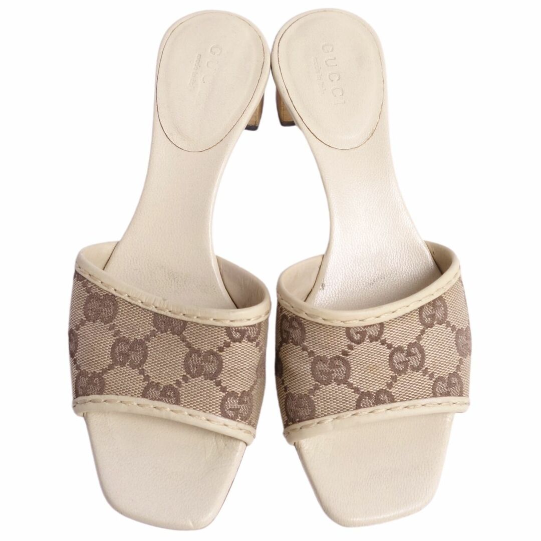 Gucci - グッチ GUCCI サンダル ミュール ヒール GGロゴ キャンバス