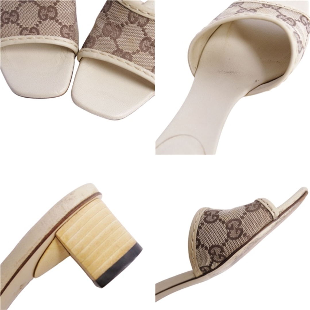 Gucci - グッチ GUCCI サンダル ミュール ヒール GGロゴ キャンバス