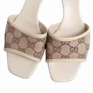 Gucci - グッチ GUCCI サンダル ミュール ヒール GGロゴ キャンバス