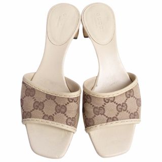 Gucci - グッチ GUCCI サンダル ミュール ヒール GGロゴ キャンバス