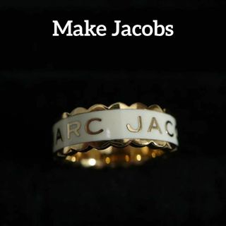 マークジェイコブス(MARC JACOBS)の【匿名配送】マーク ジェイコブス 指輪 リング 12号 ゴールド ロゴ 白(リング(指輪))