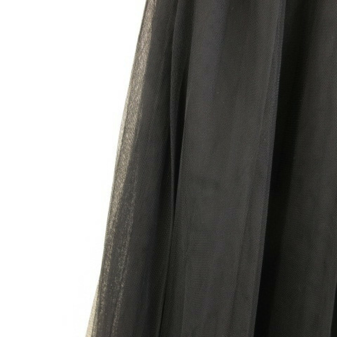 GU(ジーユー)のジーユー GU チュールスカート ロング プリーツ 黒 M *T61 レディースのスカート(ロングスカート)の商品写真