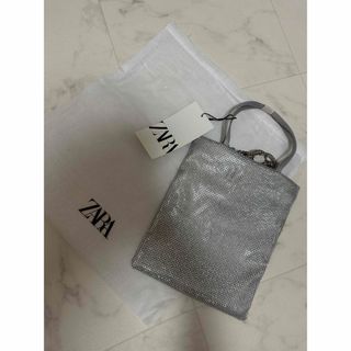 ザラ(ZARA)のZARA ラインストーン ミニトートバッグ(トートバッグ)