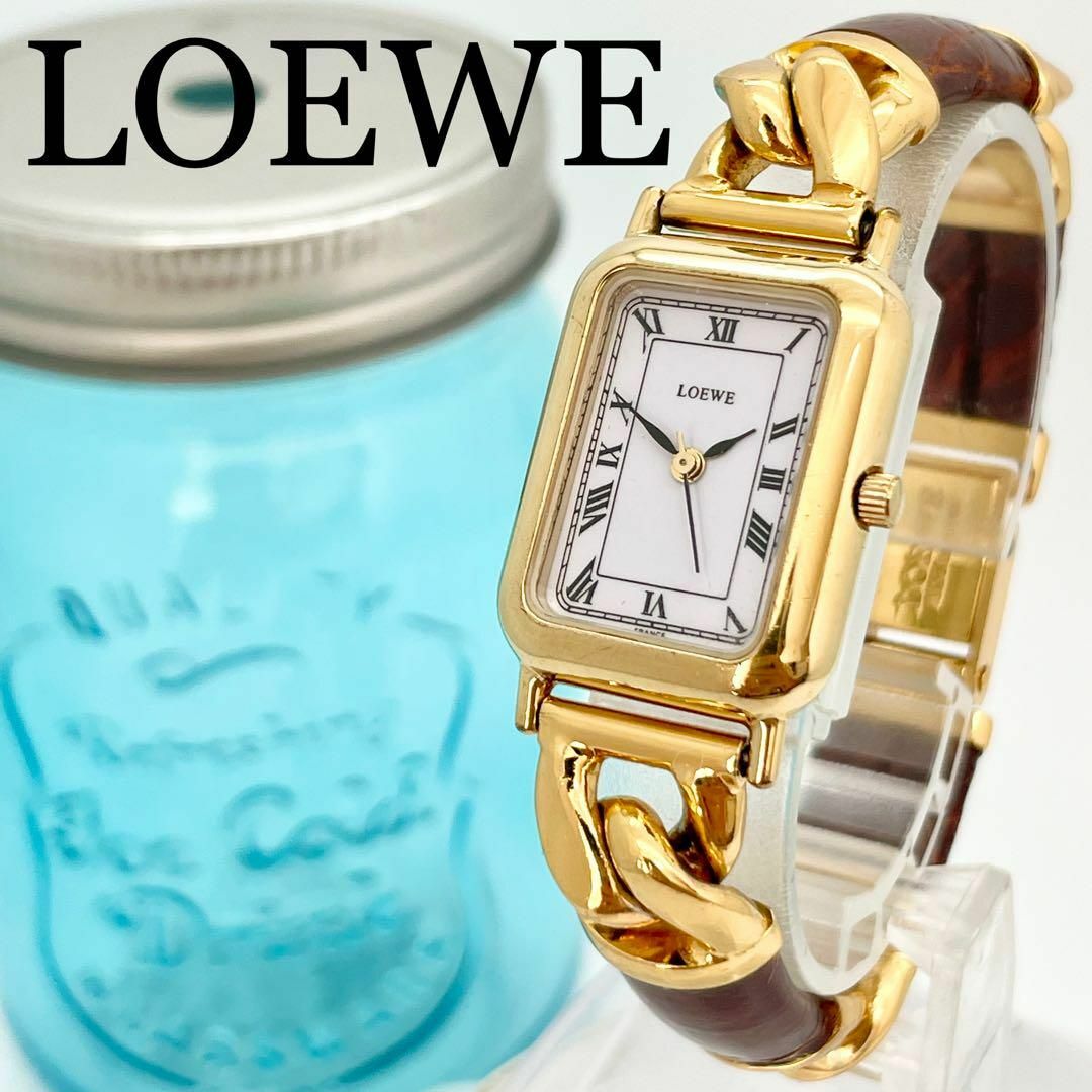 31 LOEWE ロエベ時計　アンティーク　ゴールド　レディース腕時計　ブラウン | フリマアプリ ラクマ